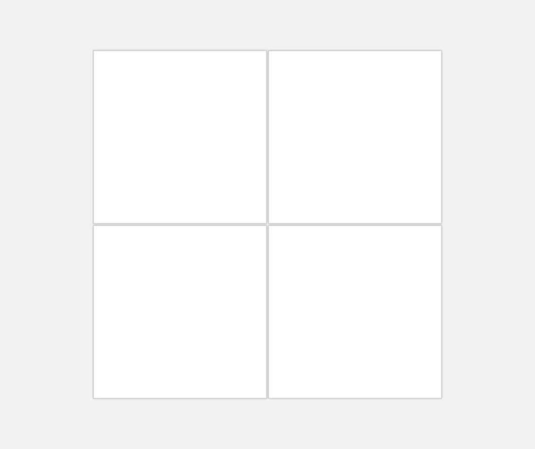 Retromix plain white tiles by vitra in 15x15cm, four tile mix